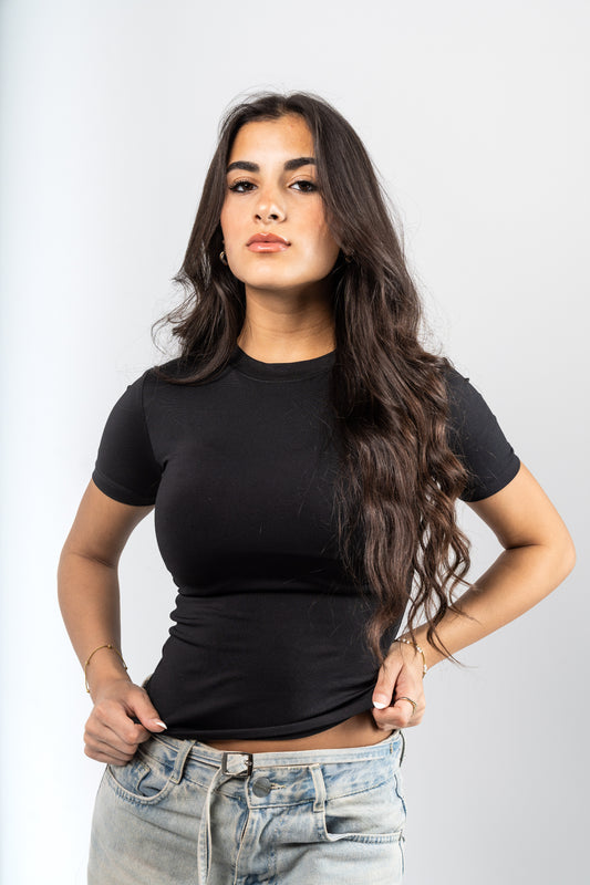 Black Seamless Contour Top