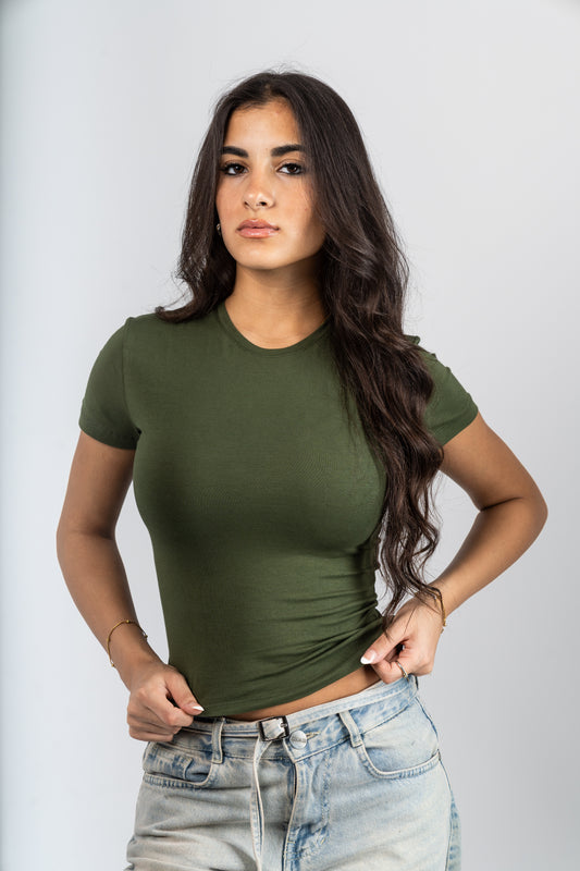 Olive Cotton Top